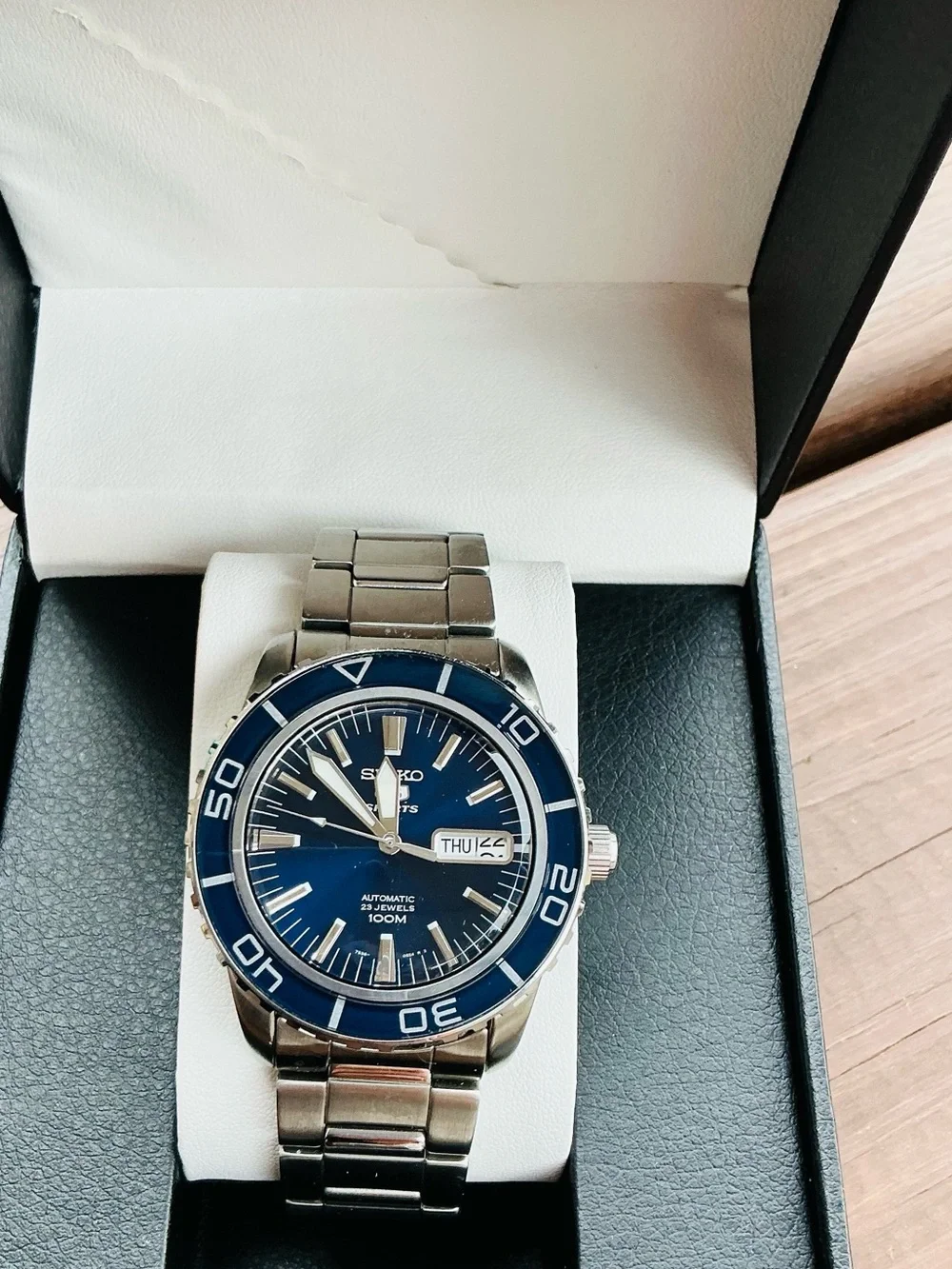 Seiko 5 Sports Men's Blue Stainless Steel Automatic Watch🔥🔥